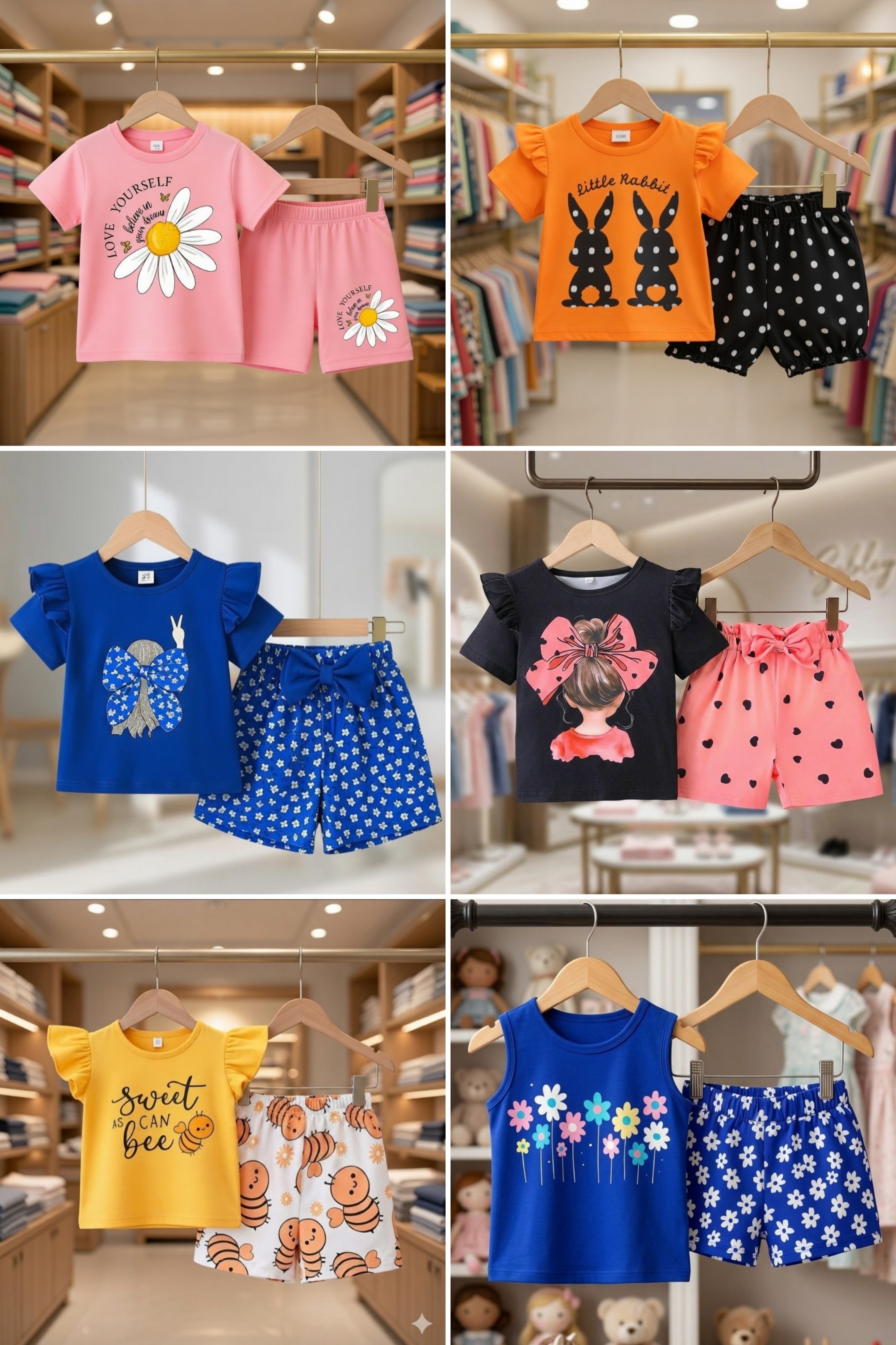 🎁 FREE Delivery on 6 Sets Order! 🚚 Cute Comfort Premium T-Shirt Sets 👑✨