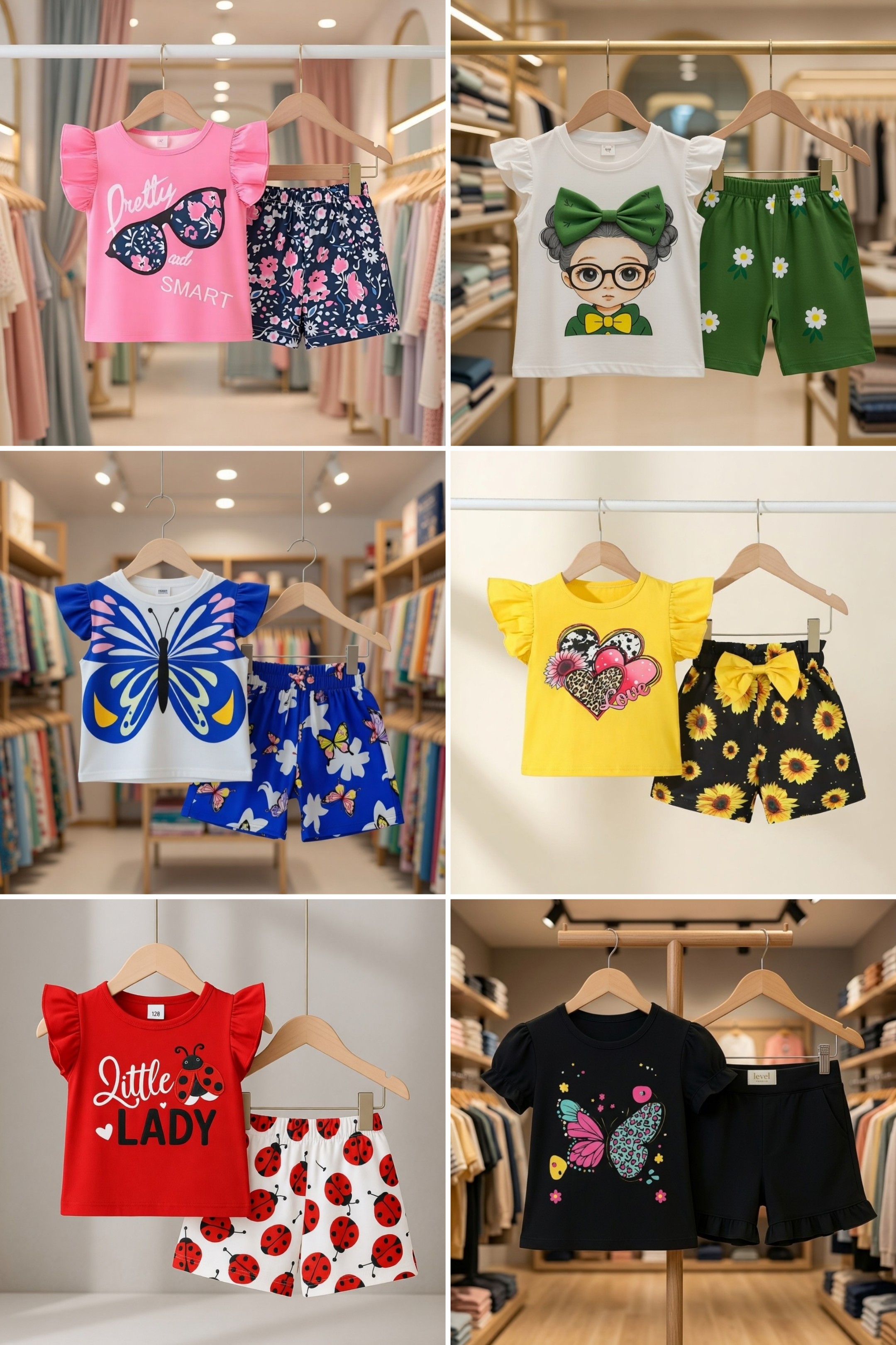 🎁 FREE Delivery on 6 Sets Order! 🚚 Cute Comfort Premium T-Shirt Sets 👑✨