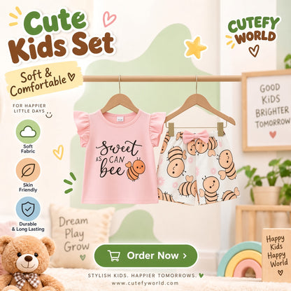 Cutefy Sweet as Can Bee T-shirts For Kids (3 Months-6 Years) Comfortable Kids Wear