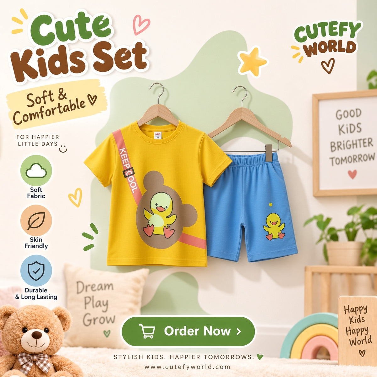 Cutefy Keep Cool Duck T-shirts For Kids (3 Months-6 Years) Comfortable Kids Wear