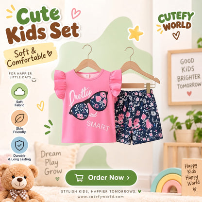 Cutefy Pretty and Smart T-shirts For Kids (3 Months-6 Years) Comfortable Kids Wear