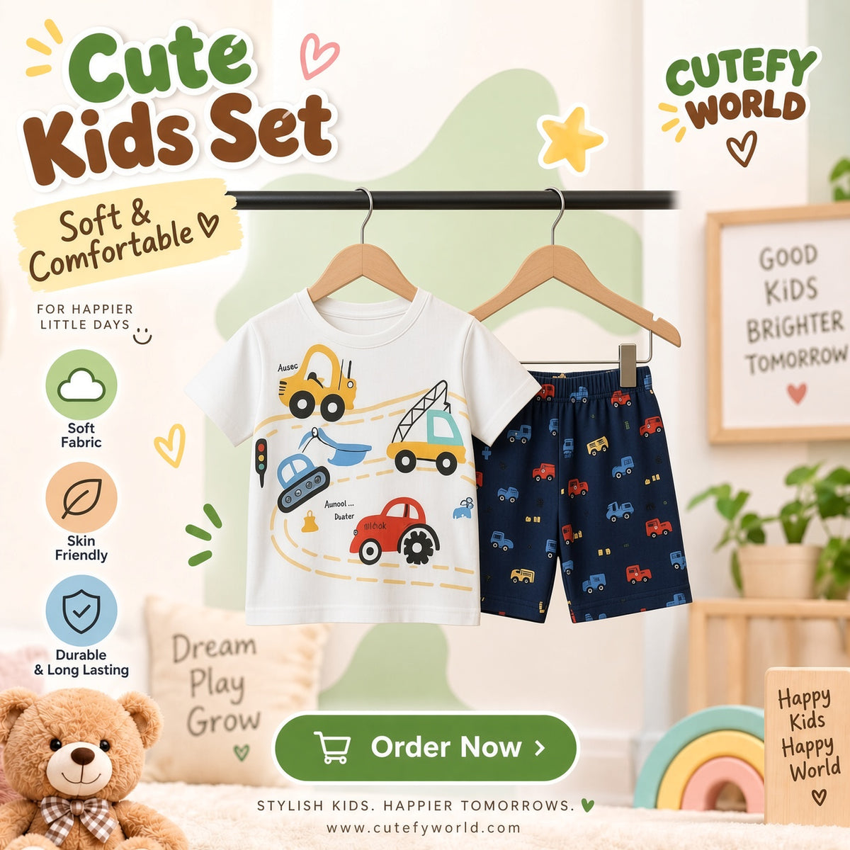 Cutefy Construction Vehicles T-shirts For Kids (3 Months-6 Years) Comfortable Kids Wear