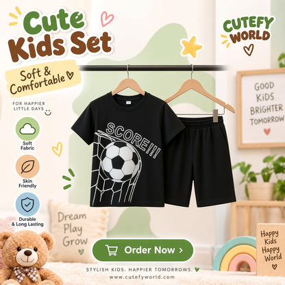 Cutefy Score Soccer T-shirts For Kids (3 Months-6 Years) Comfortable Kids Wear