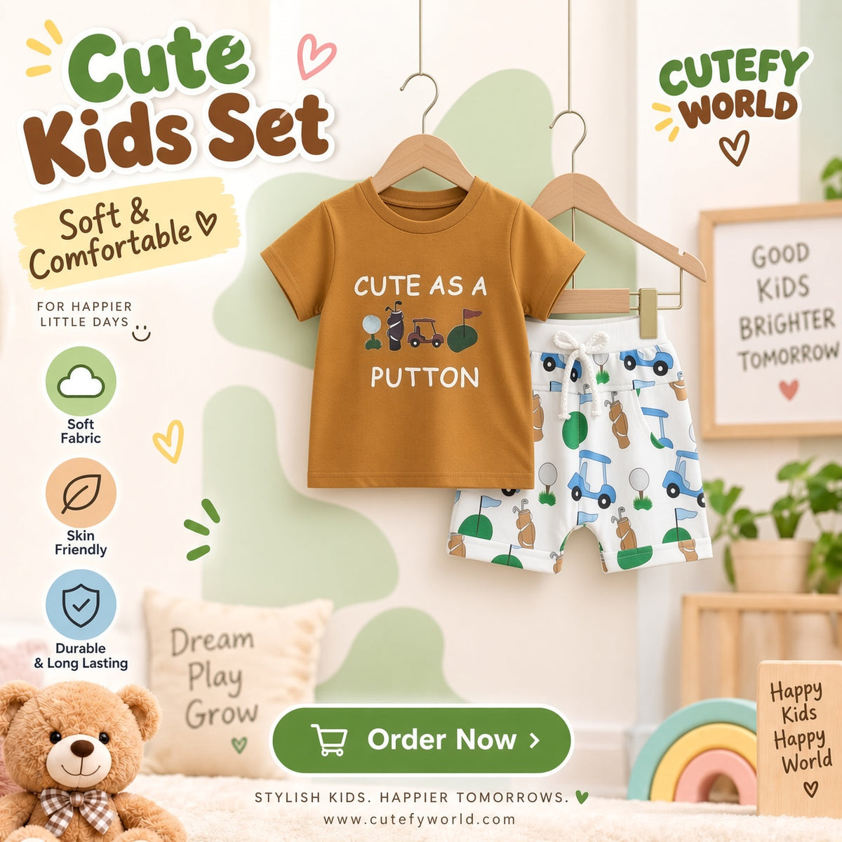 Cutefy Cute as a Putton T-shirts For Kids (3 Months-6 Years) Comfortable Kids Wear