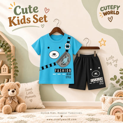 Cutefy Fashion Bear Style T-shirts For Kids (3 Months-6 Years) Comfortable Kids Wear