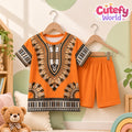 Cutefy Orange Tribal Print T-shirts For Kids (3 Months-6 Years) Comfortable Kids Wear