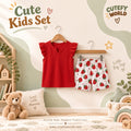 Cutefy Strawberry Shorts T-shirts For Kids (3 Months-6 Years) Comfortable Kids Wear
