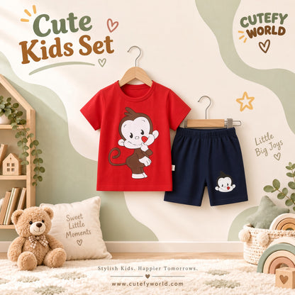 Cutefy Cute Monkey T-shirts For Kids (3 Months-6 Years) Comfortable Kids Wear