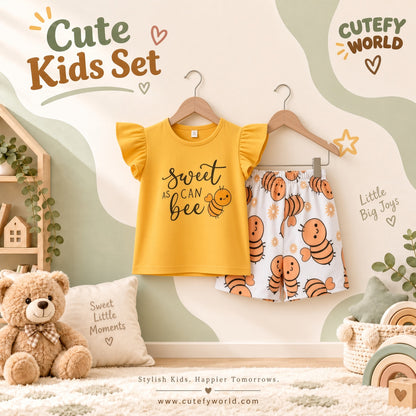 Cutefy Sweet as Can Bee Yellow T-shirts For Kids (3 Months-6 Years) Comfortable Kids Wear