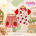 Cutefy Strawberry Gingham T-shirts For Kids (3 Months-6 Years) Comfortable Kids Wear