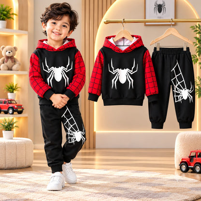 Cutefy Spider Web Hoodie Set For Kids (3 Months-8 Years) Comfortable Kids Wear