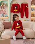 Cutefy Mickey Mouse Red Sweatshirt Set For Kids (3 Months-8 Years) Comfortable Kids Wear