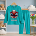 Cutefy Spiderman Teal Long Sleeve Set For Kids (1 Year-12 Years) Comfortable Kids Wear