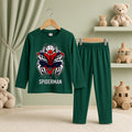 Cutefy Spiderman Green Long Sleeve Set For Kids (1 Year-12 Years) Comfortable Kids Wear