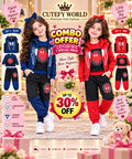 Cutefy Girls Spider-Man Blue Red Combo 6 Piece Winter Jacket Set For Kids (1 Year-12 Years) Comfortable Kids Wear