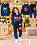 Cutefy Girls Spider-Man Blue 3 Piece Winter Jacket Set For Kids (1 Year-12 Years) Comfortable Kids Wear