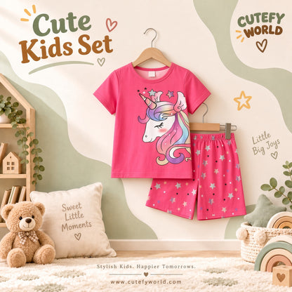Cutefy Pink Unicorn T-shirts For Kids (3 Months-6 Years) Comfortable Kids Wear