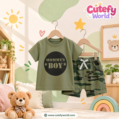Cutefy Mommy's Boy Camo T-shirts For Kids (3 Months-6 Years) Comfortable Kids Wear