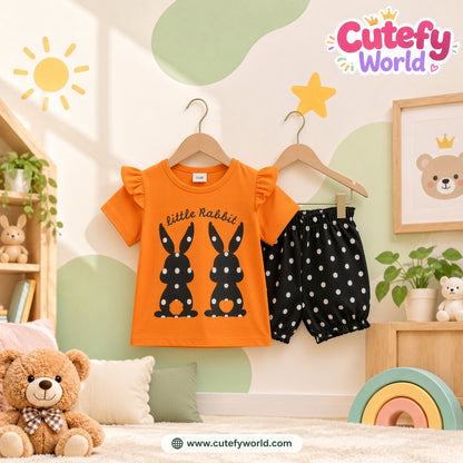 Cutefy Little Rabbit Orange T-shirts For Kids (3 Months-6 Years) Comfortable Kids Wear