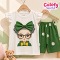 Cutefy Green Bow Girl T-shirts For Kids (3 Months-6 Years) Comfortable Kids Wear