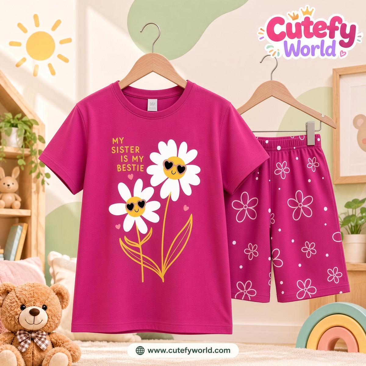 Cutefy My Sister Is My Bestie T-shirts For Kids (3 Months-6 Years) Comfortable Kids Wear
