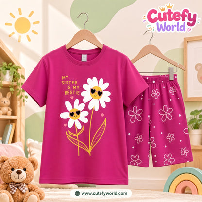 Cutefy My Sister Is My Bestie T-shirts For Kids (3 Months-6 Years) Comfortable Kids Wear