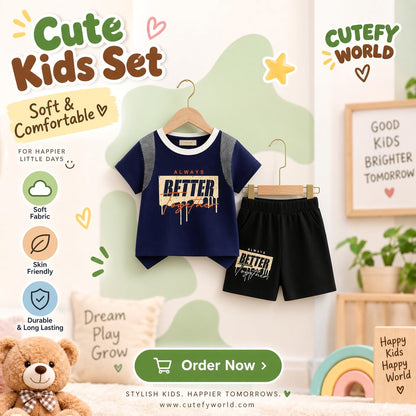 Cutefy Always Better Together T-shirts For Kids (3 Months-6 Years) Comfortable Kids Wear