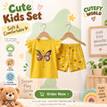 Cutefy Yellow Floral Butterfly T-shirts For Kids (3 Months-6 Years) Comfortable Kids Wear