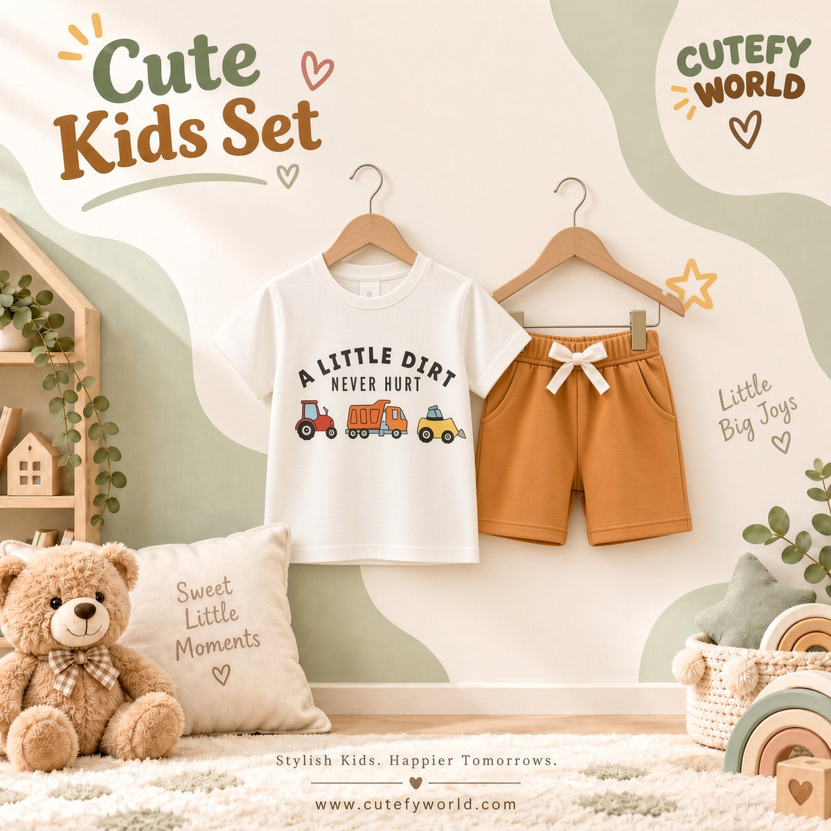 Cutefy A Little Dirt Never Hurt T-shirts For Kids (3 Months-6 Years) Comfortable Kids Wear