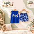 Cutefy Blue Flower Garden Tank T-shirts For Kids (3 Months-6 Years) Comfortable Kids Wear
